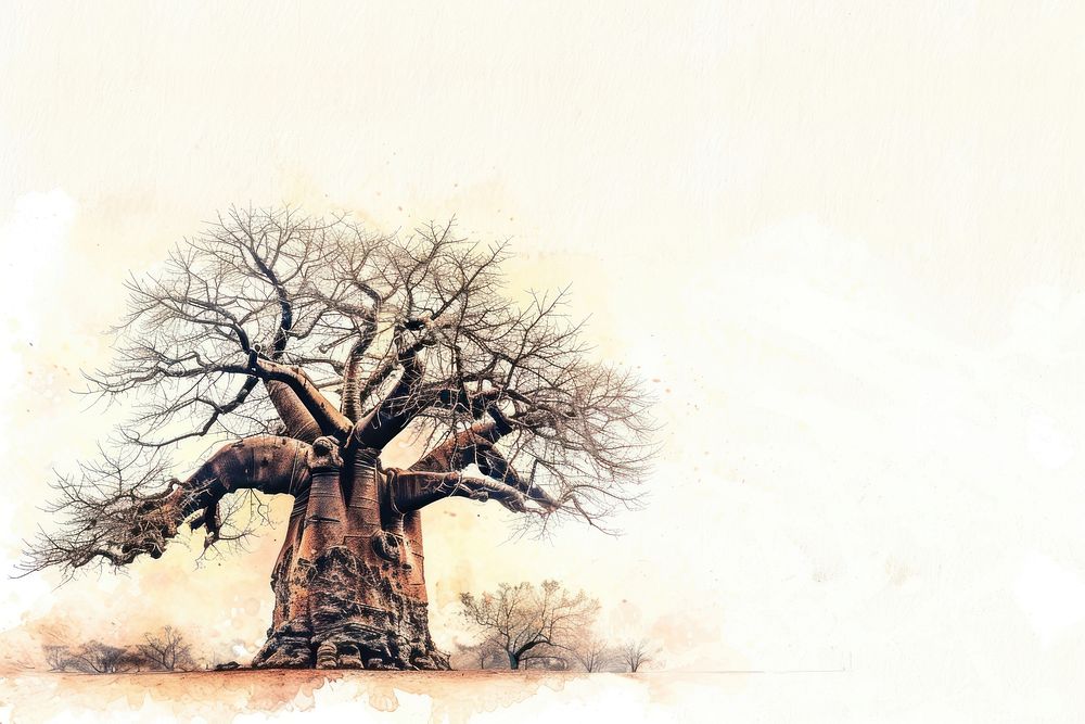 Baobab tree painting plant art.