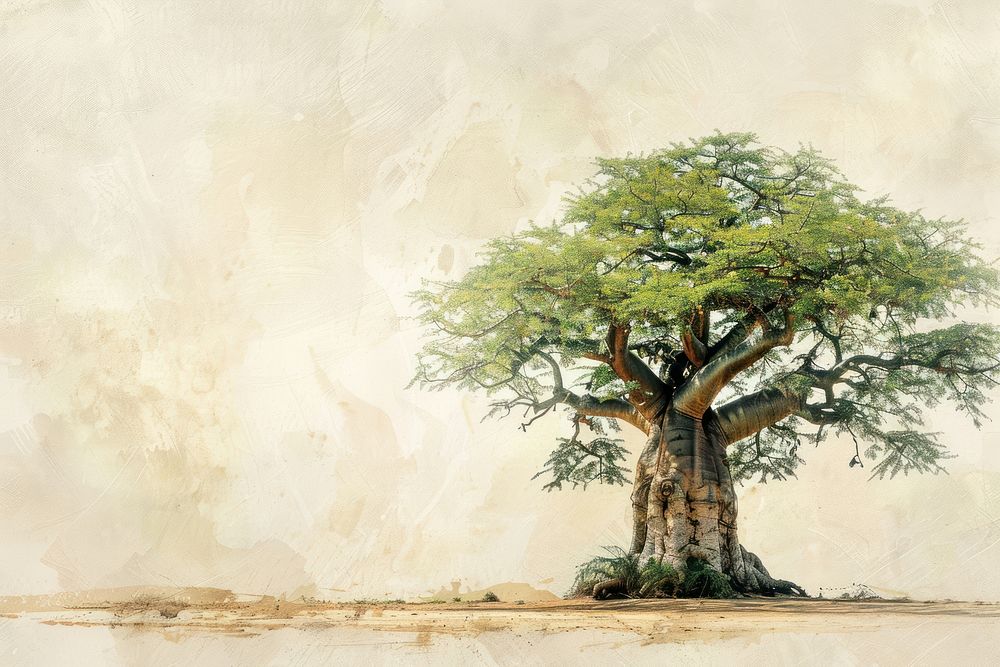 Baobab tree painting sycamore plant.