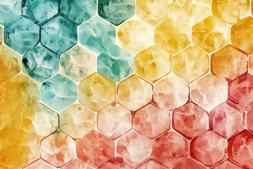 Honey hexagons honeycomb texture pattern.