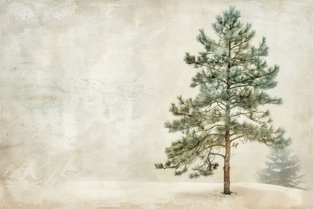 Pine tree painting conifer plant.