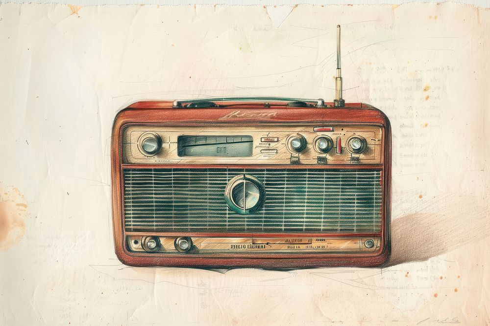 Vintage radio clapperboard electronics.