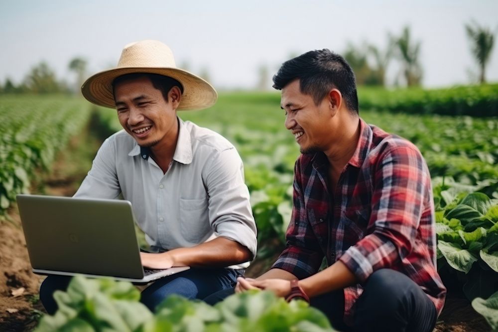 Thai farmers laptop electronics computer.