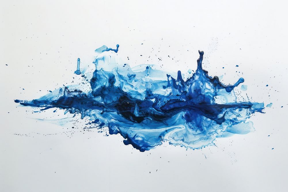 A bit of blue water splash outdoors painting animal.