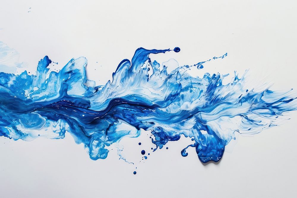 A bit of blue water splash painting person human.
