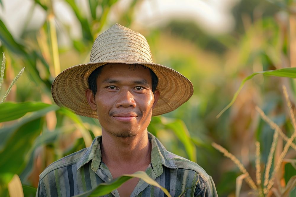 Thai young farmer happy photo photography.