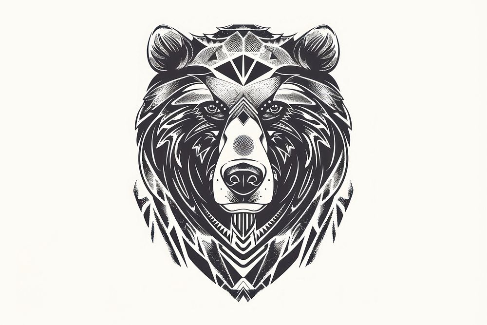 Bear tattoo logo illustrated.