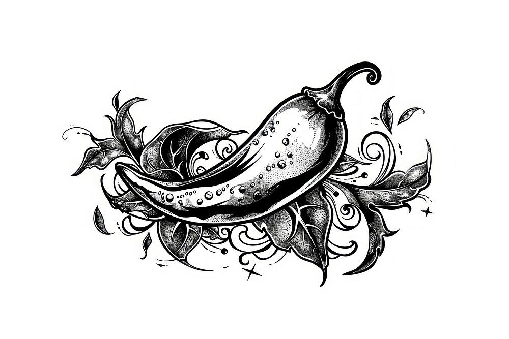 Chilli illustrated produce drawing.