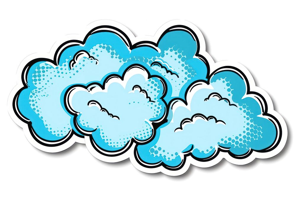 Clouds sticker art graphics.