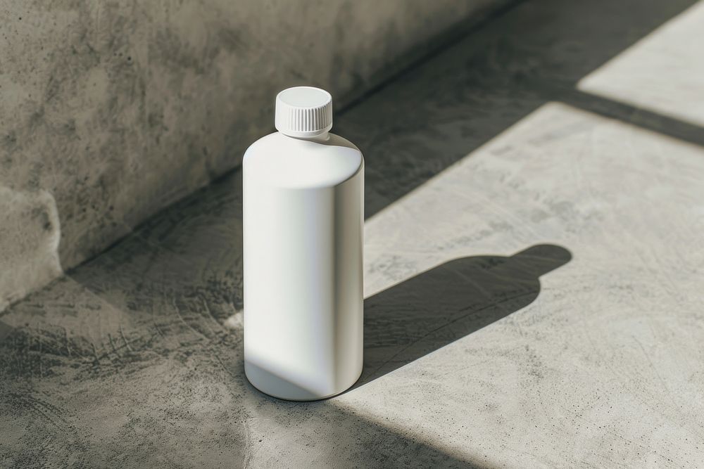 White bottle packaging mockup cylinder shaker.