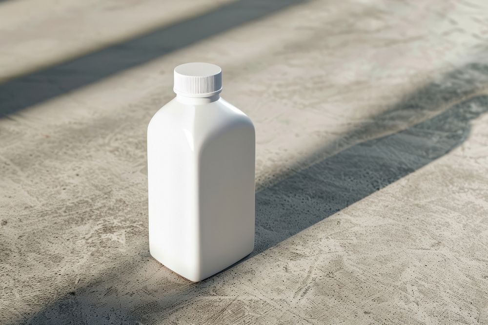 White bottle packaging mockup beverage drink milk.