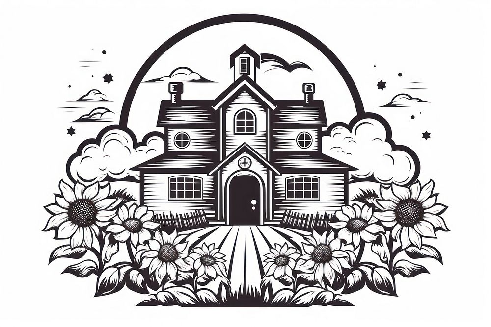 Farm house illustrated graphics dynamite.