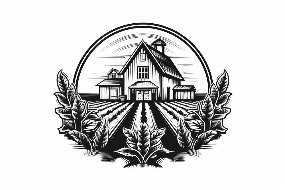 Farm house furniture emblem symbol.