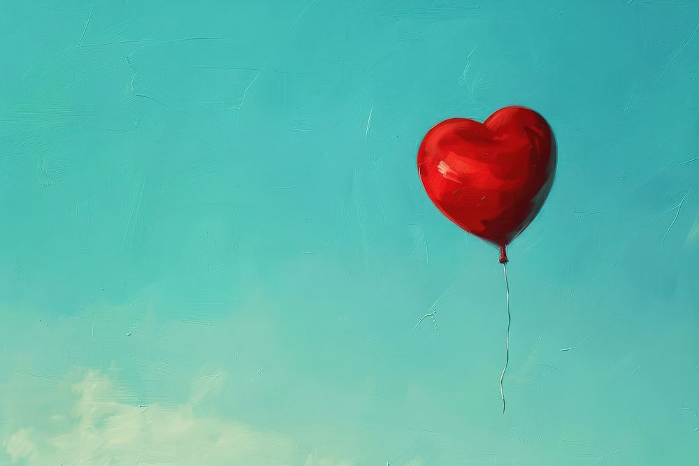 Minimal space a heart shaped balloon symbol love heart symbol.