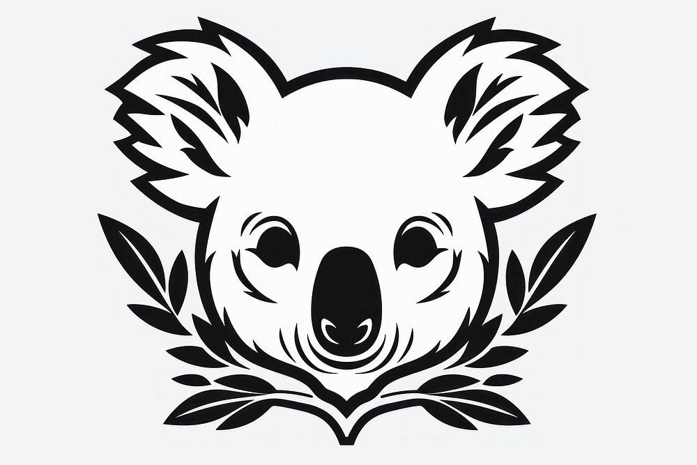 Koala logo stencil animal.