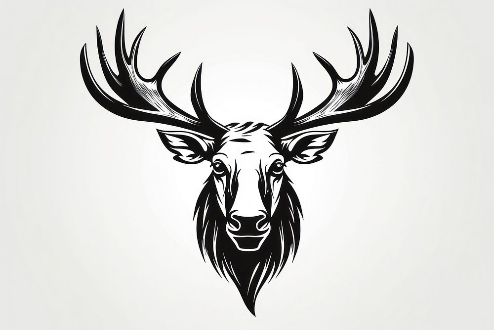 Moose wildlife antelope stencil.