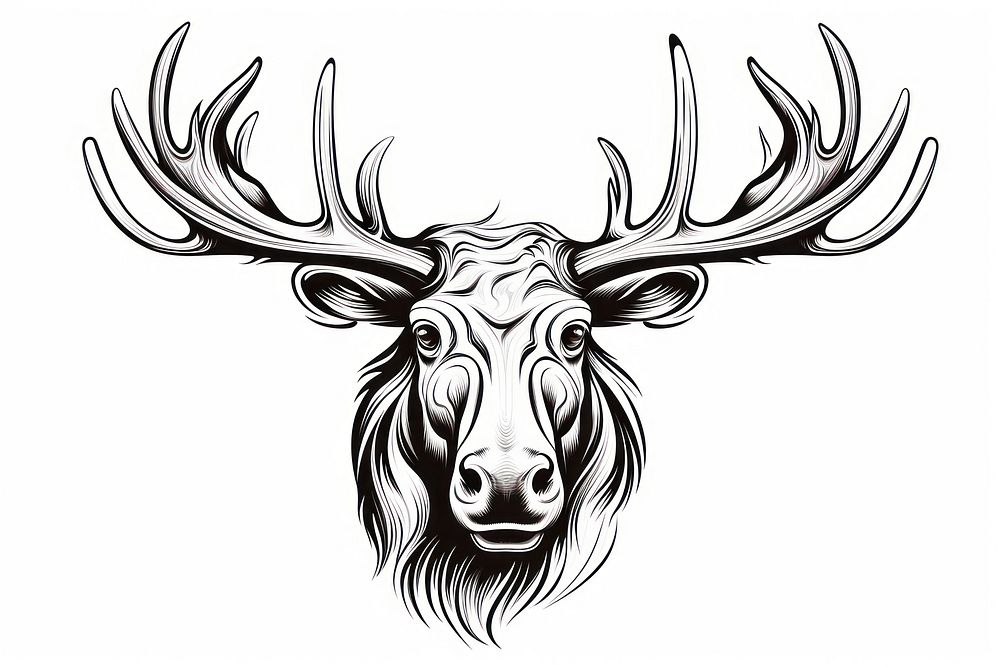 Moose illustrated wildlife antelope.