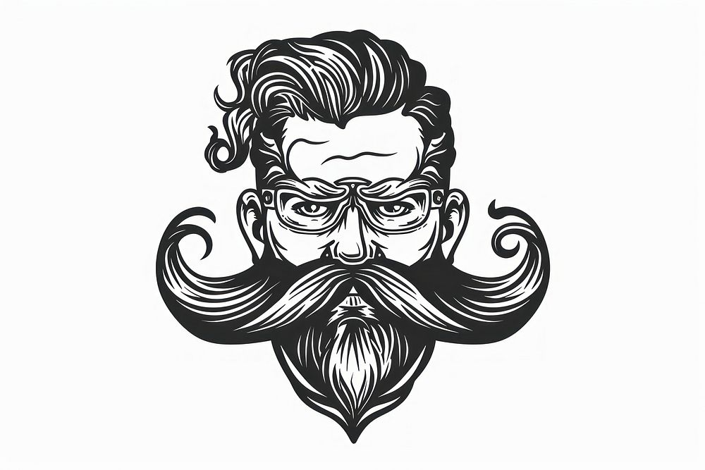 Mustache mustache illustrated drawing.