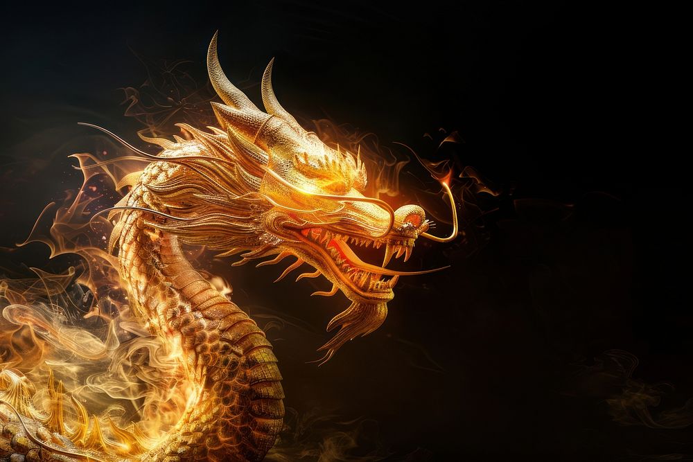 A chinese dragon flame fire bonfire.