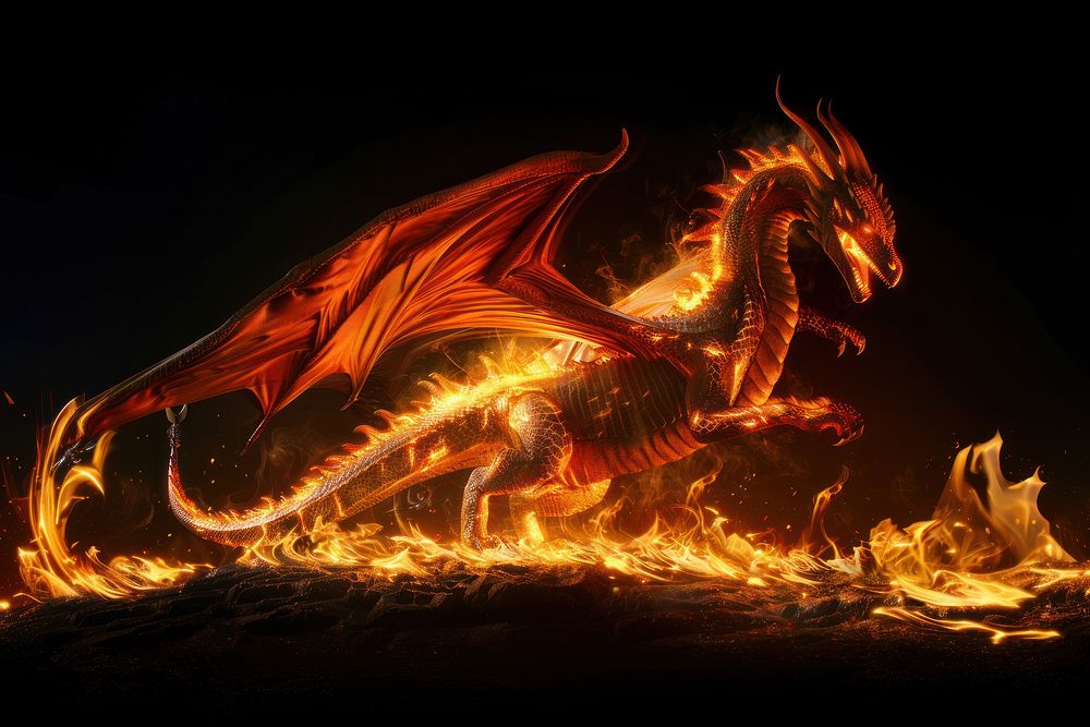 A dragon flame fire bonfire.