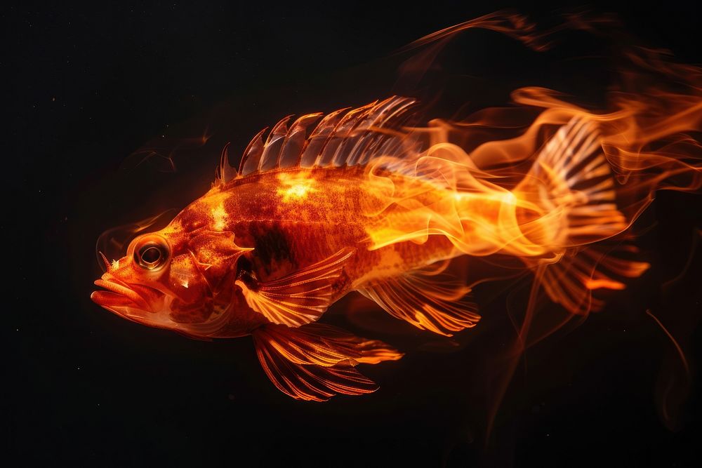 A fish flame fire aquatic.