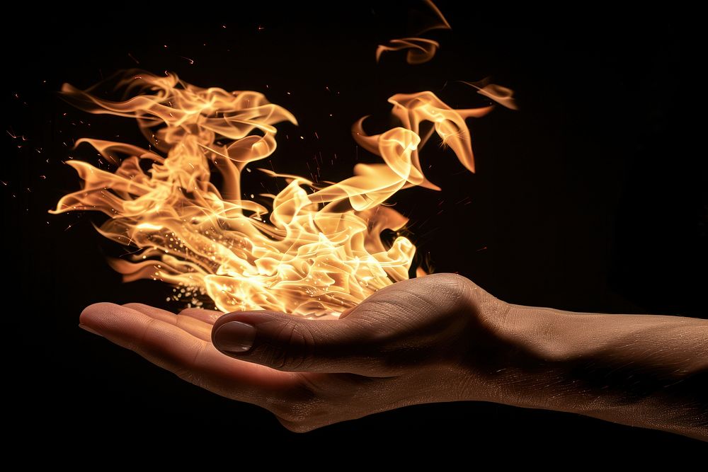 A hand flame fire finger.