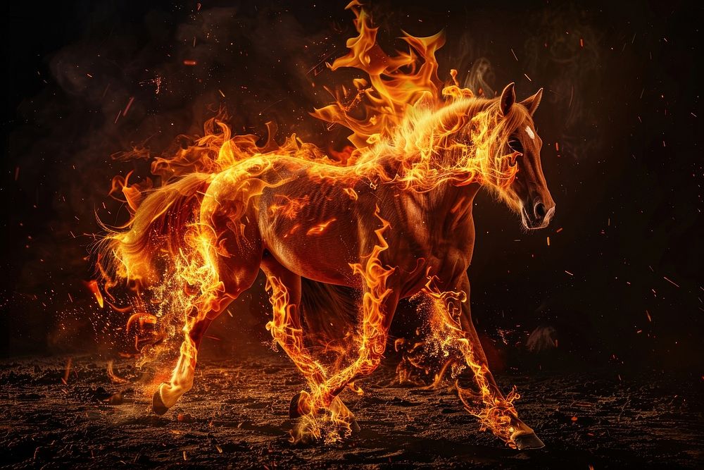 A horse flame fire bonfire.
