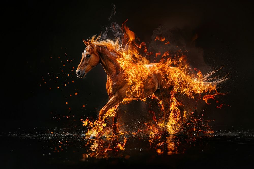 A horse flame fire bonfire.