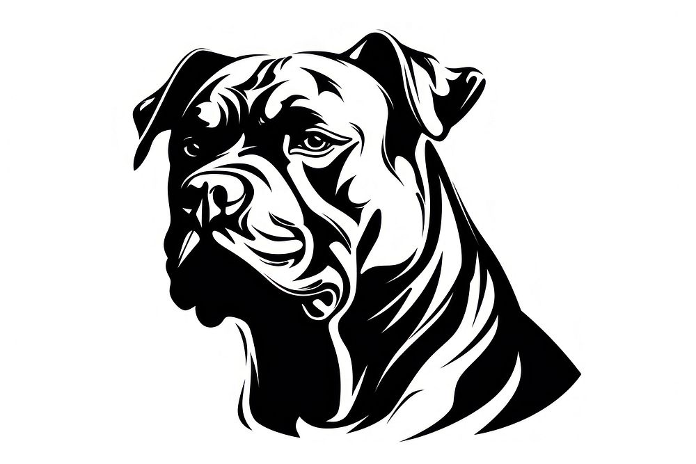 Pitbull stencil animal canine.