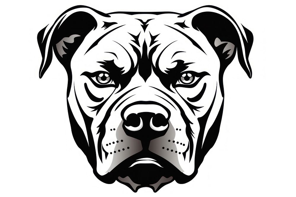 Pitbull stencil bulldog animal. | Free Photo Illustration - rawpixel