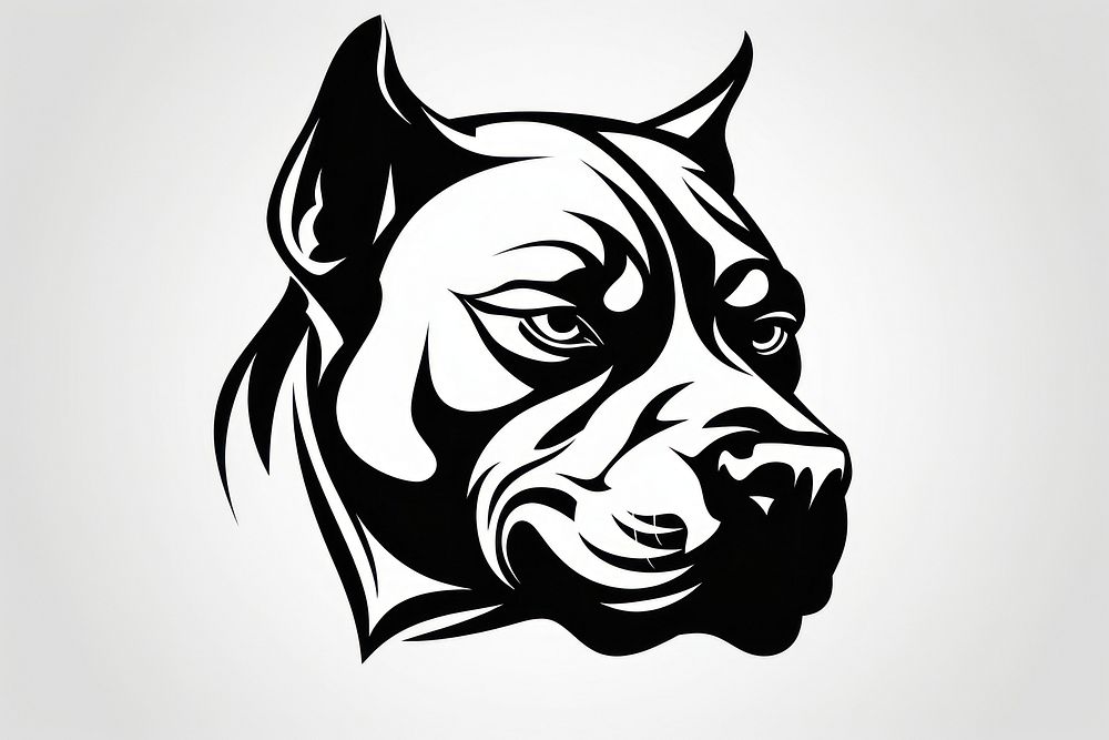 Pitbull logo stencil bulldog.