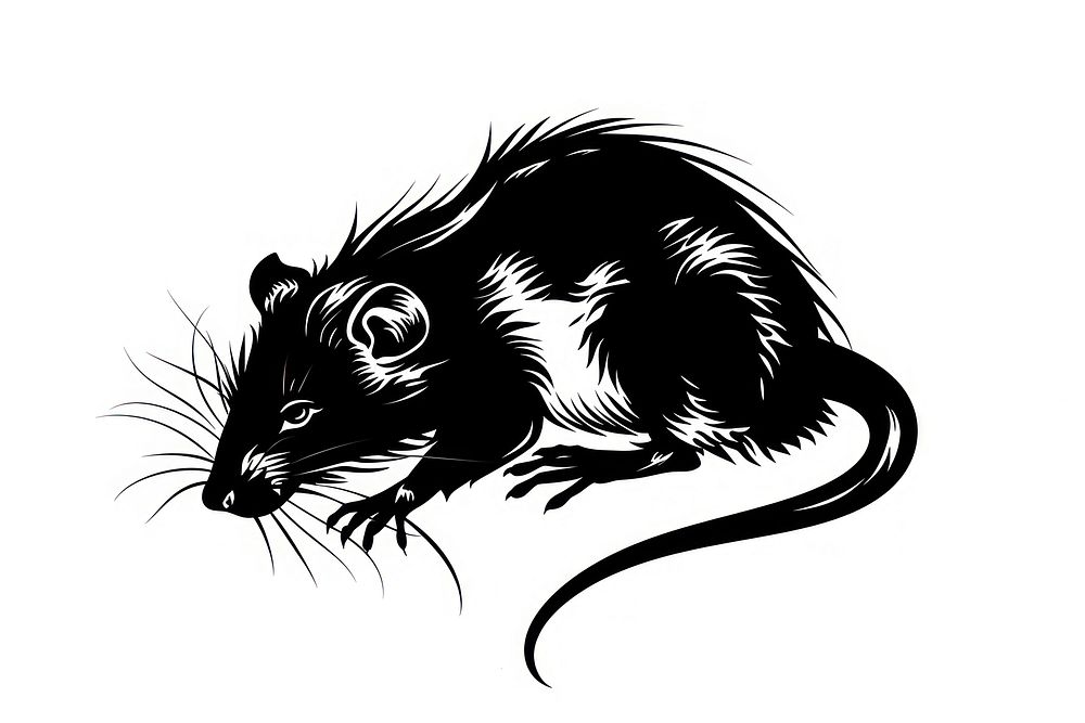 Rat stencil animal mammal. | Free Photo Illustration - rawpixel