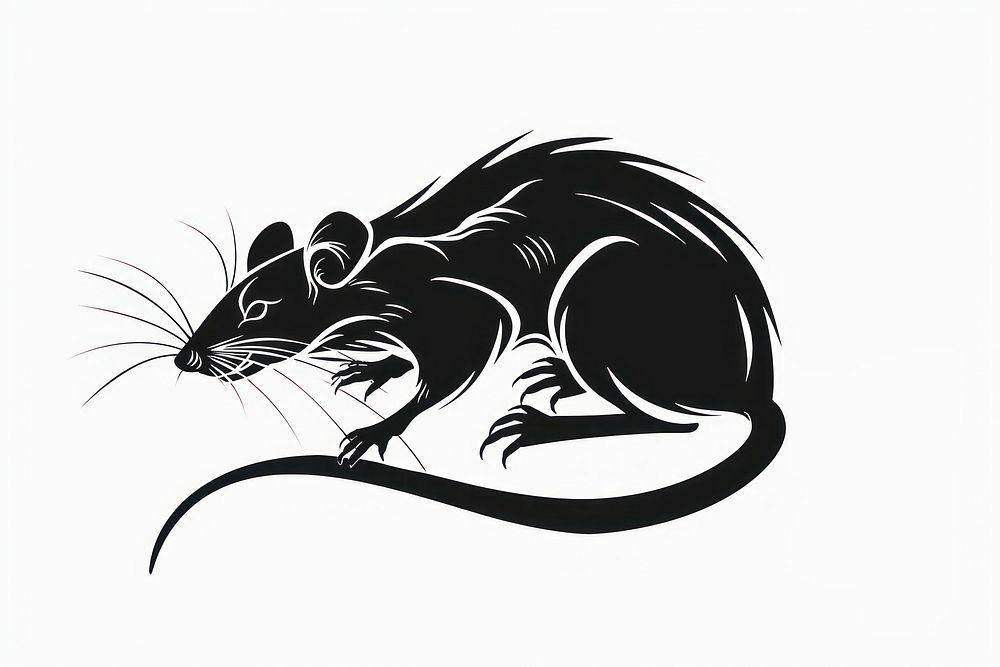 Rat stencil animal mammal.