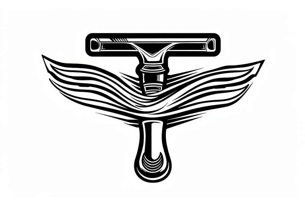 Shaving razor weaponry emblem symbol.