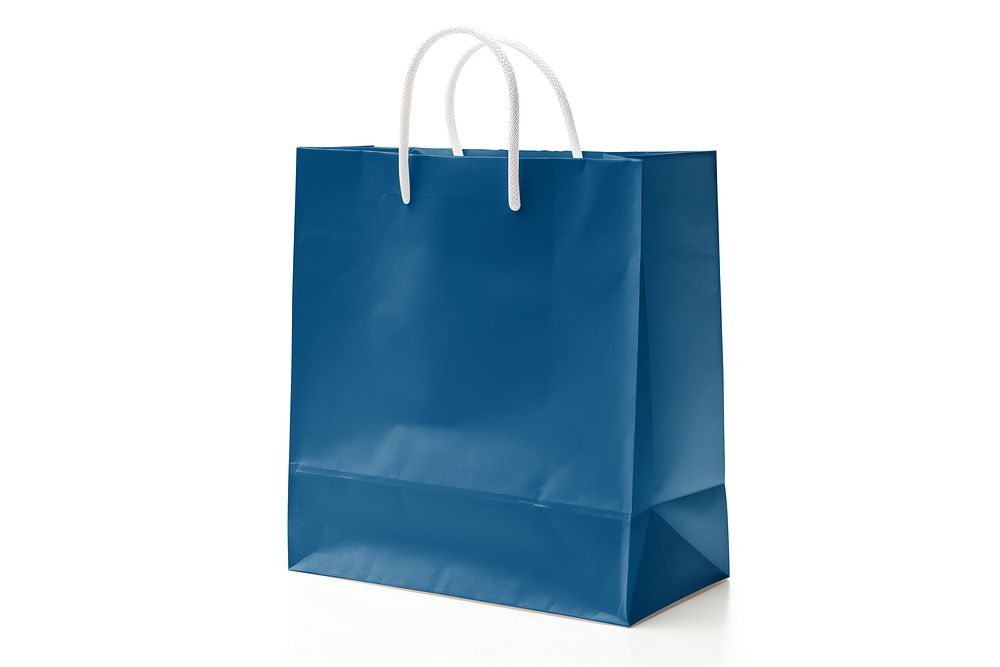blue paper shopping bag