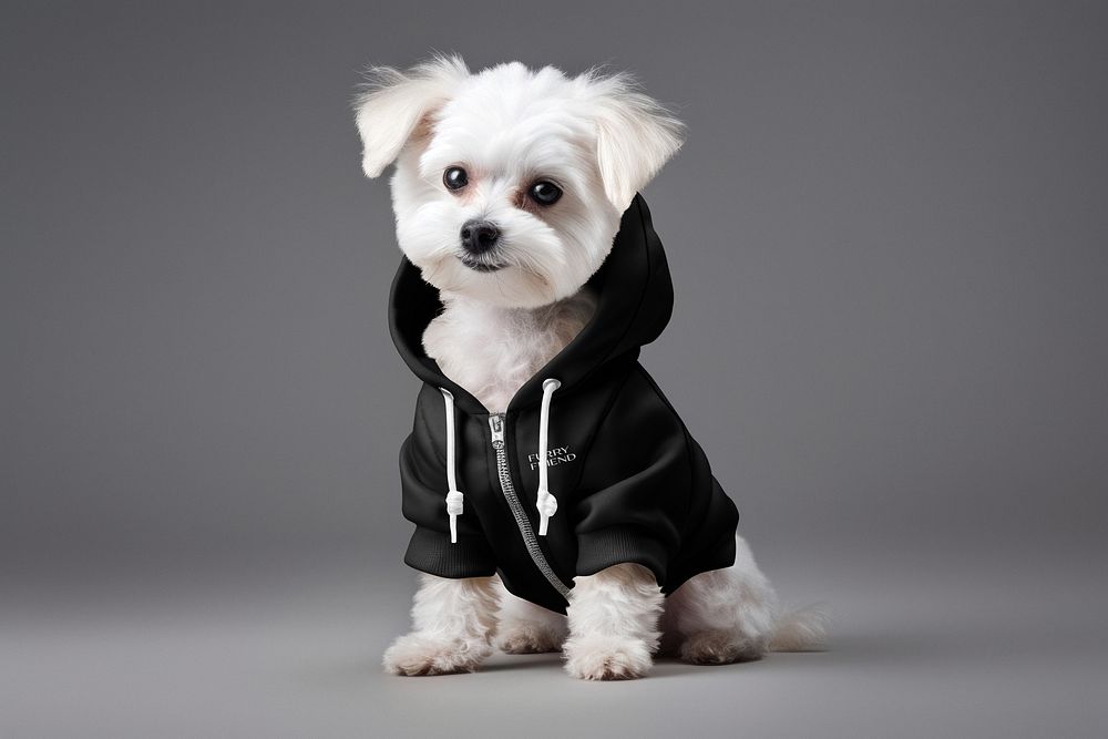 Dog zip up hoodie mockup psd