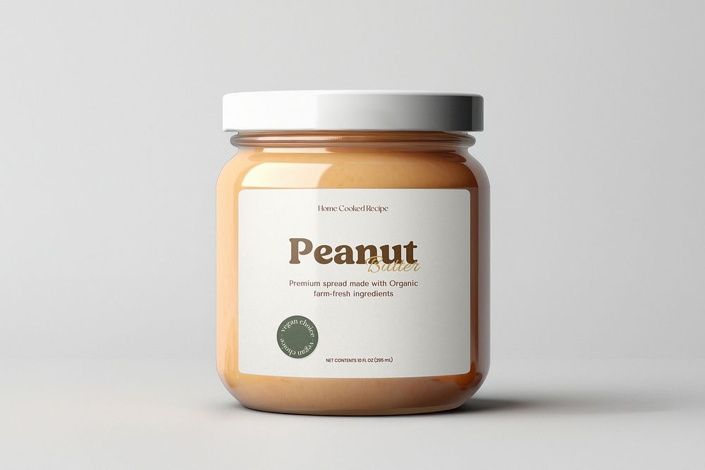Peanut butter label mockup psd