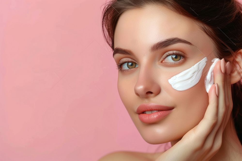 Woman applying skin face cream photo photography cosmetics.