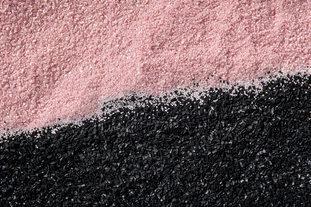 Pink and black soil.