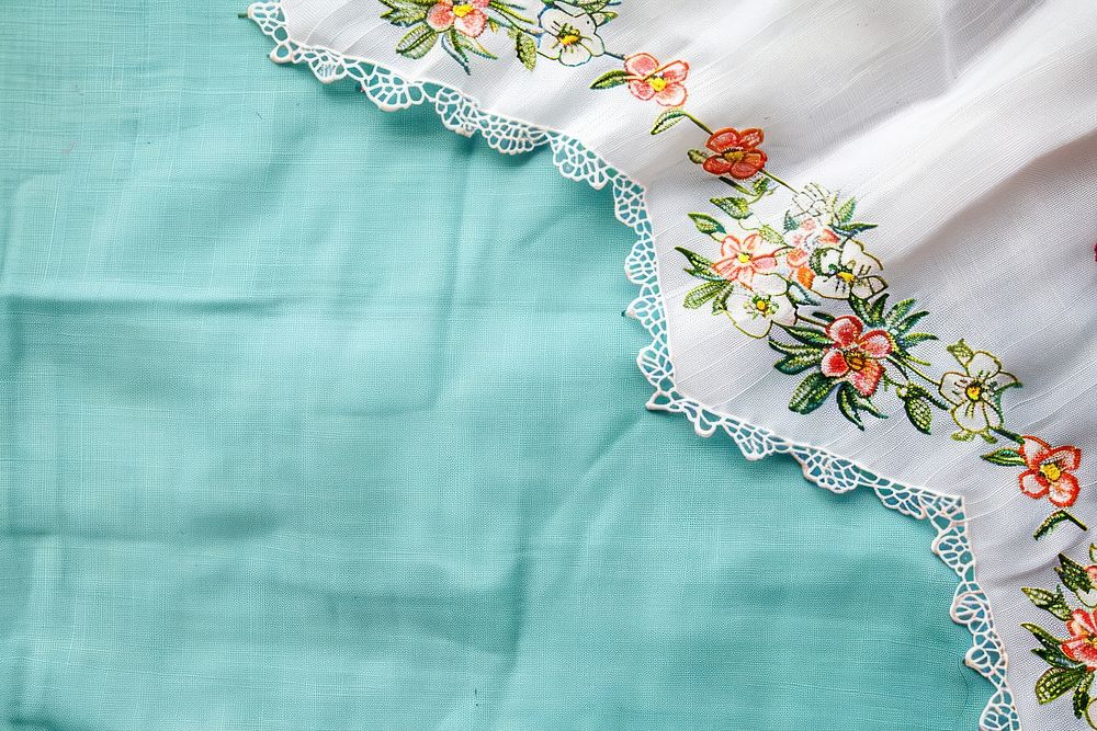 Flower border tablecloth embroidery clothing.