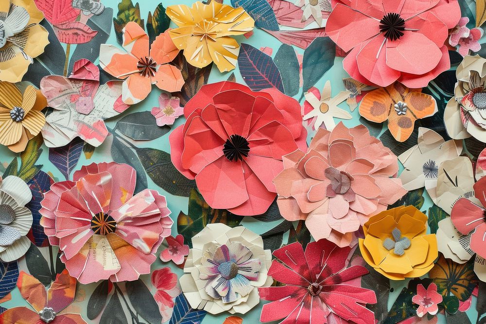 Flower shape collage cutouts accessories handicraft accessory.