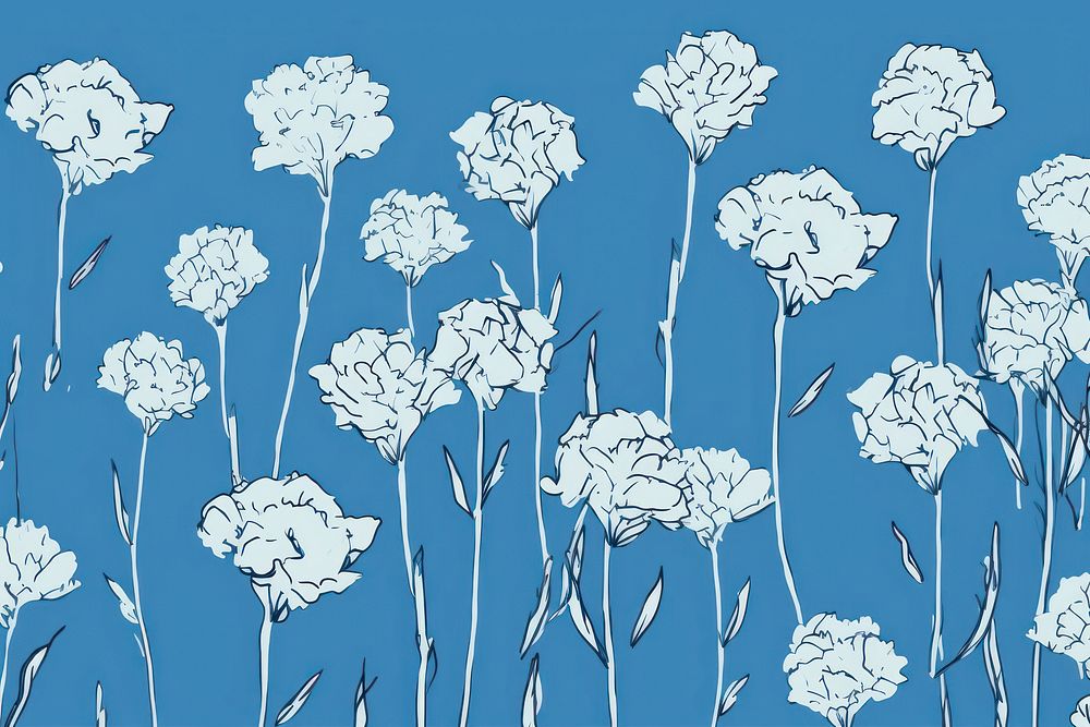 Stroke painting Carnations carnation pattern illustrated.
