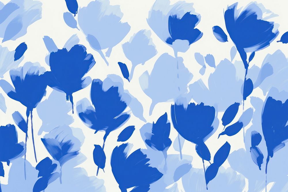 Stroke painting blue flower pattern graphics outdoors.