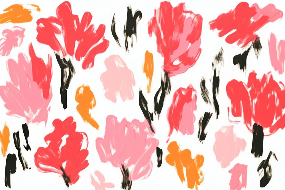 Stroke painting pink flower carnation graphics blossom.