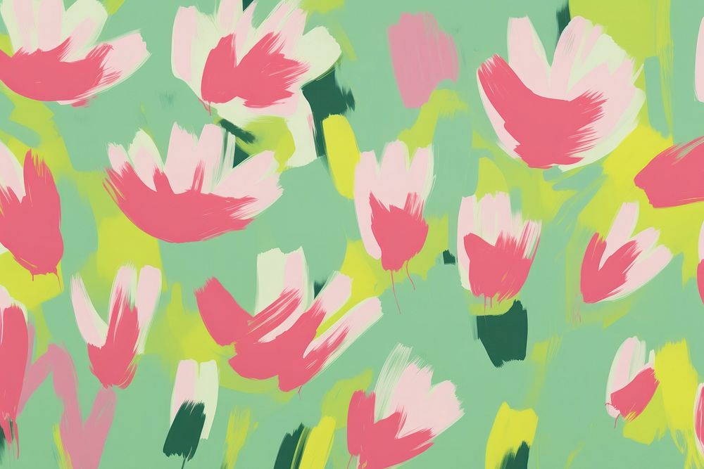 Stroke painting pink flower pattern graphics blossom.