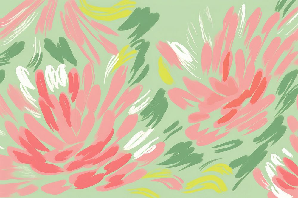 Stroke painting pink flower pattern graphics art.