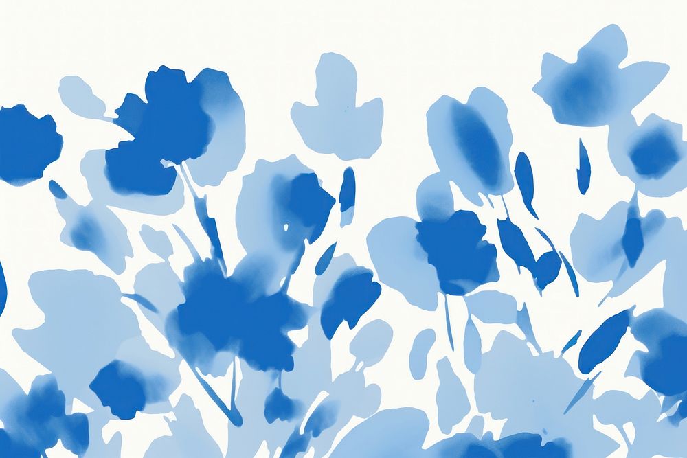 Stroke painting blue flower pattern graphics outdoors.