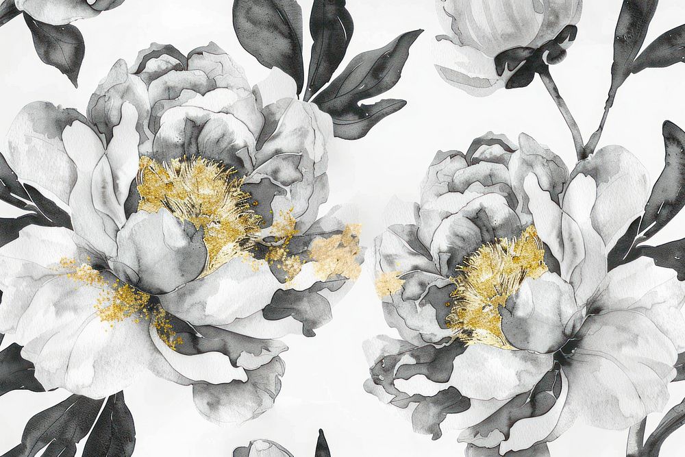 Peony pattern painting illustrated graphics.