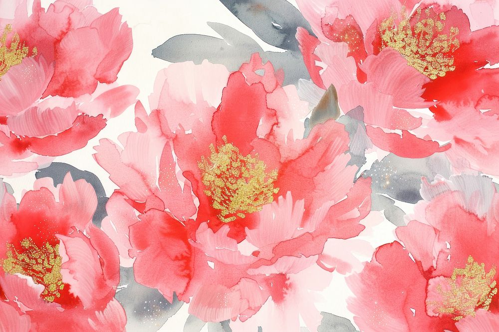 Pink peony pattern blossom anemone flower.