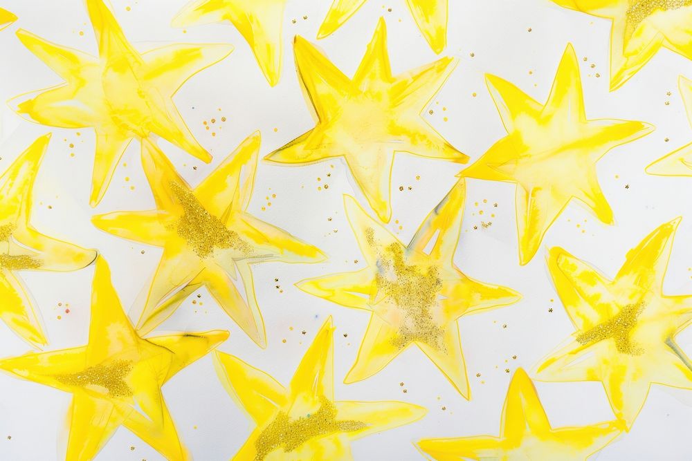 Yellow star pattern blossom symbol animal.