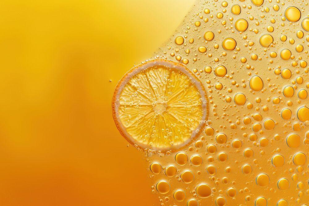 Halved citrus oil bubble medication produce orange.